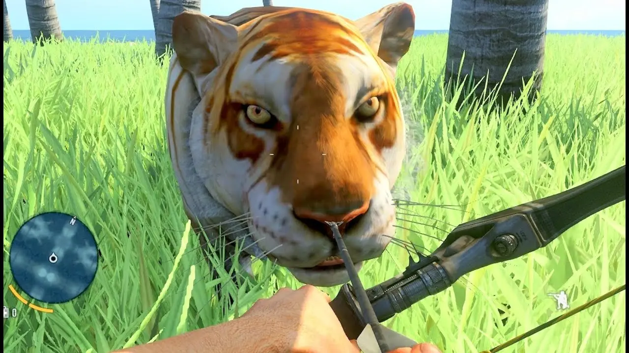 Скриншот прохождения одного из квестов “Пути охотника” с редким золотым тигром