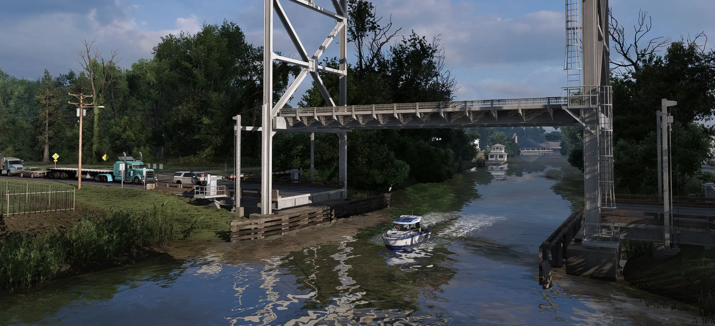 Разводные мосты на болотах.