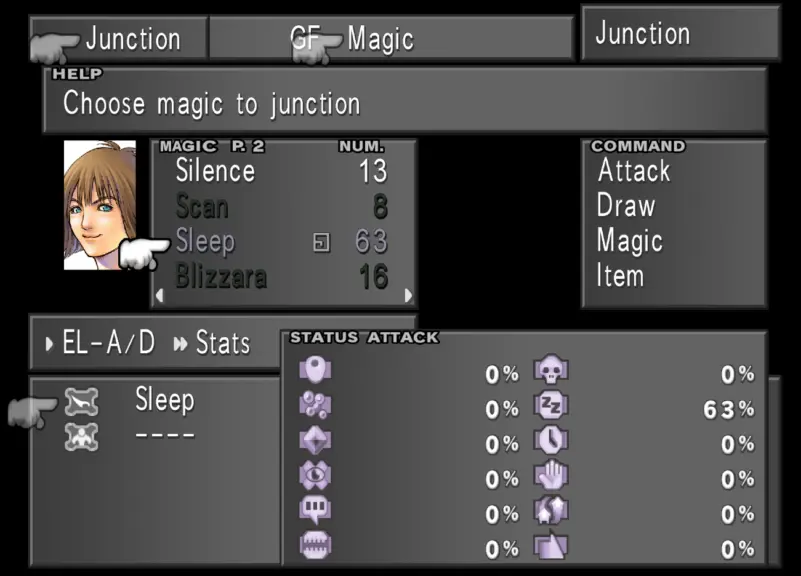 поставил сон на атаку и усыпляй врагов с зуботычины