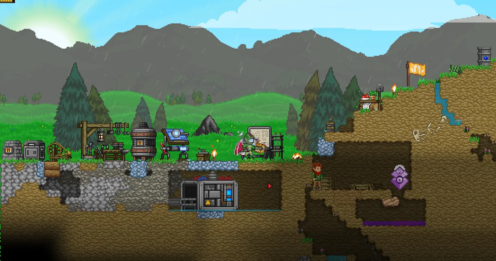 Это мой "Дом" на стартовой планете. Не спрашивайте что за монстр в клетке и почему там чел.