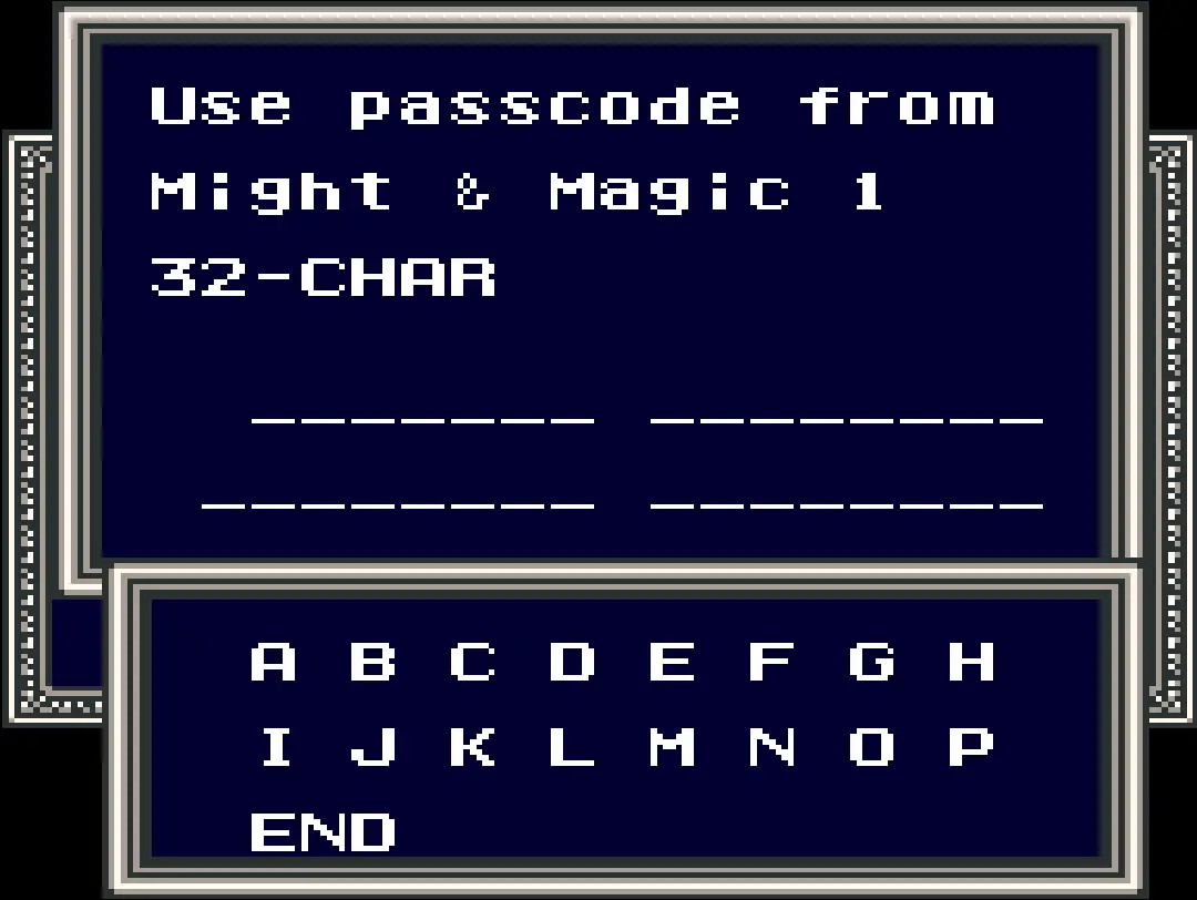 Меню ввода кода в японской M&amp;M 2 на SNES