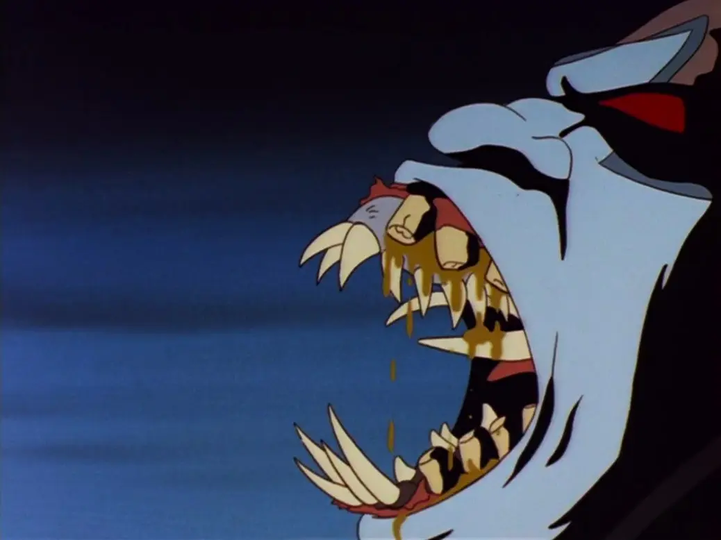 превращение крайне графическое и жуткое, он буквально сбрасывает кожу