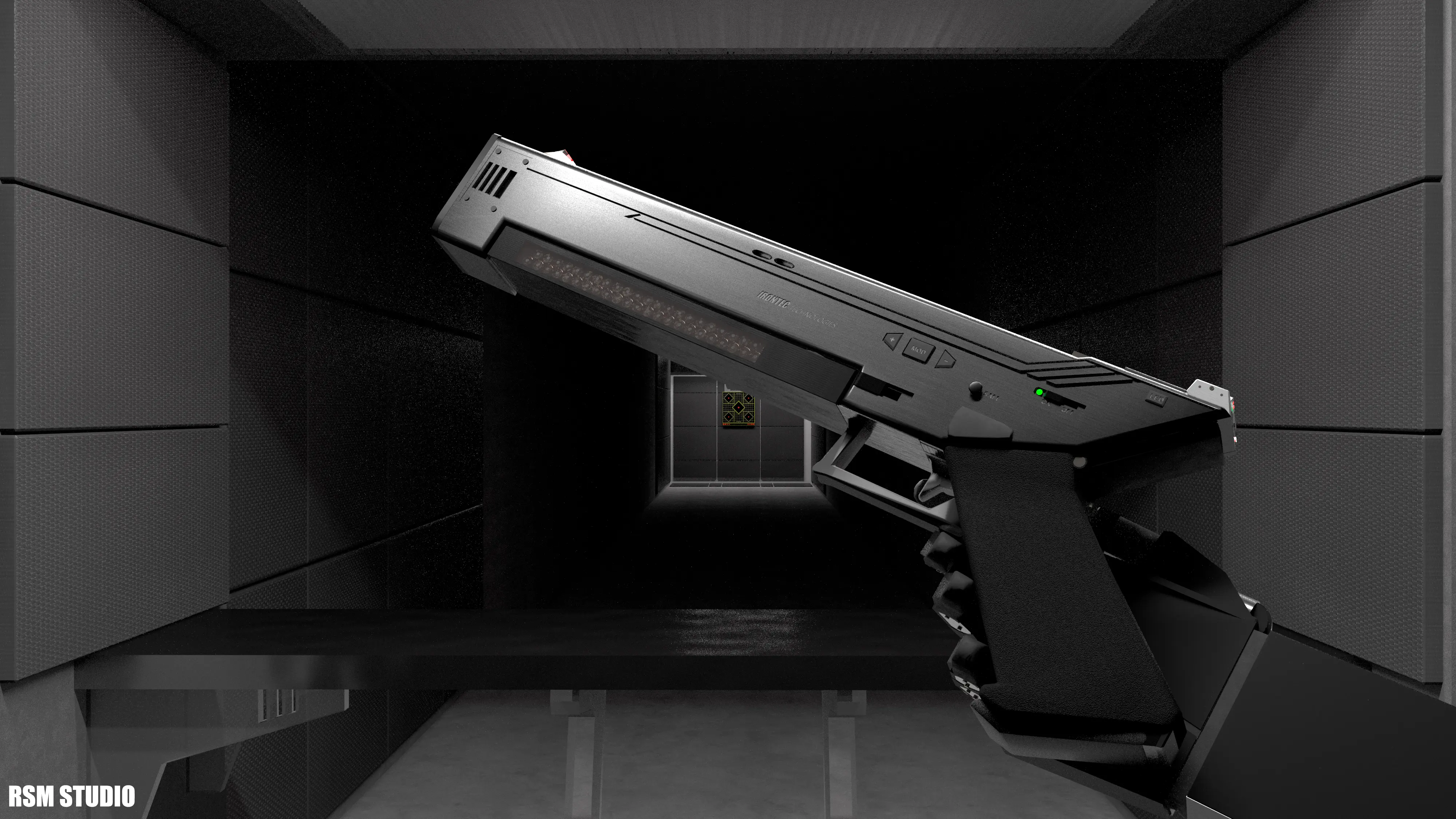 Вид с рук. Зеленая лампочка сбоку - это индикатор электронного предохранителя. Но помимо него есть и обычный механический. 