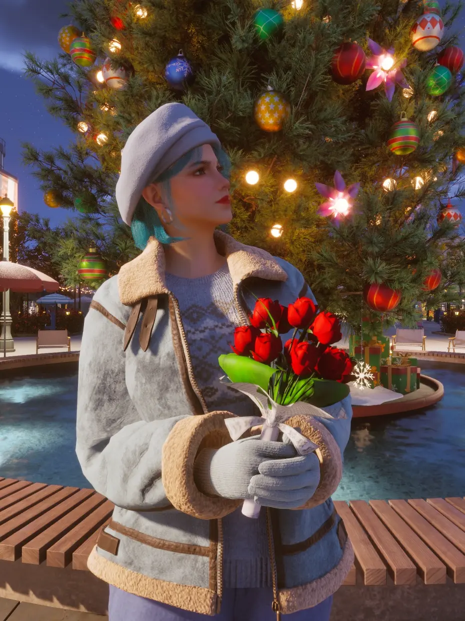 На городской ёлке.