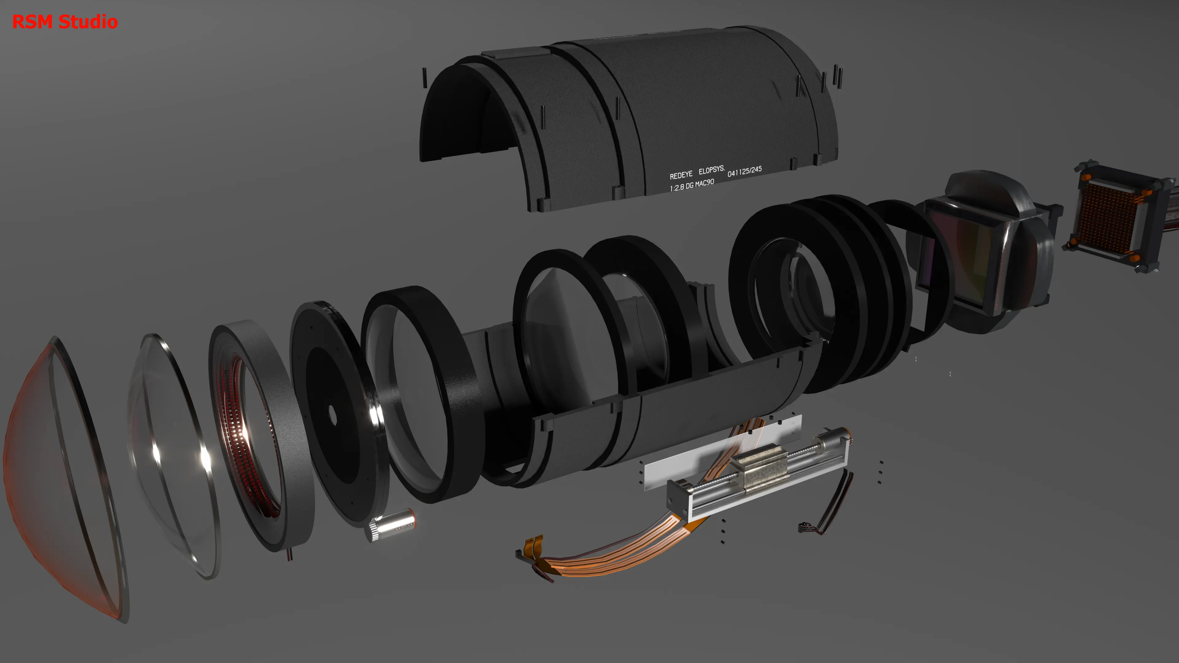 Разобранная оптическая система.