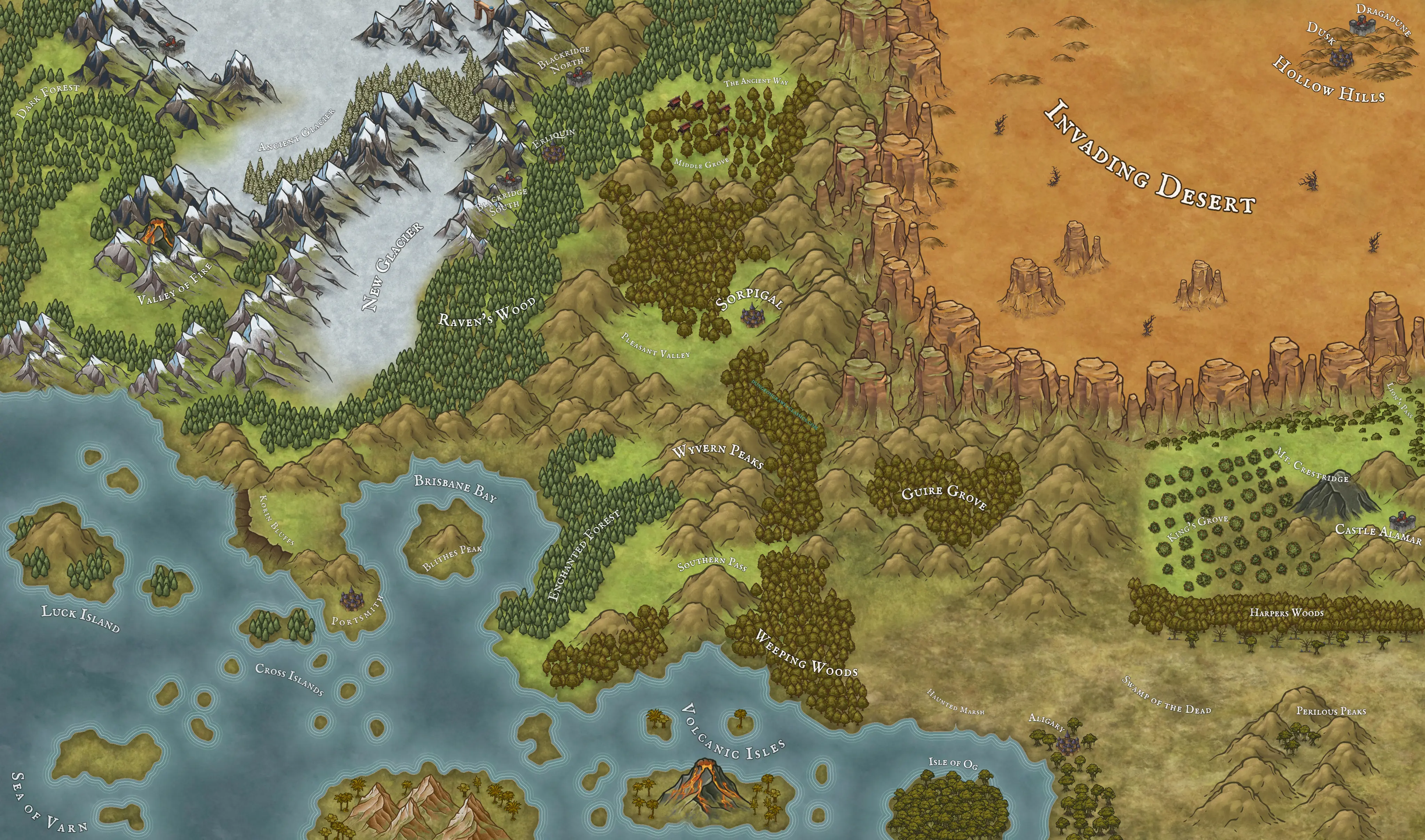 Фанатская карта мира Might and Magic 1 с сайта Dungeon Crawl Classics