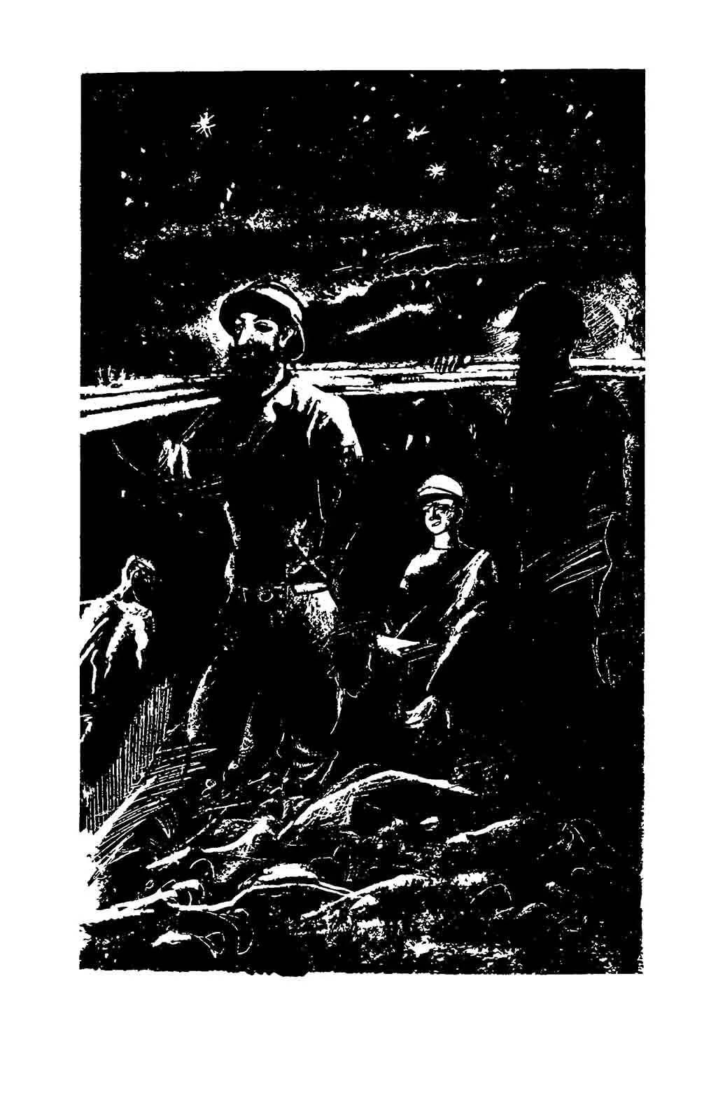 Советские художники дадут форы любому Лавкрафту (иллюстрации Н. Кострова к "Тайне Гремящей расщелины" и А. Карпова к "Тихоокеанскому кратеру" из разных изданий).