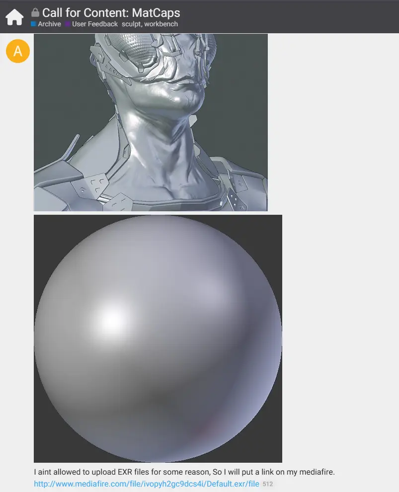 Например, маткап с материалом из Blender 2.7