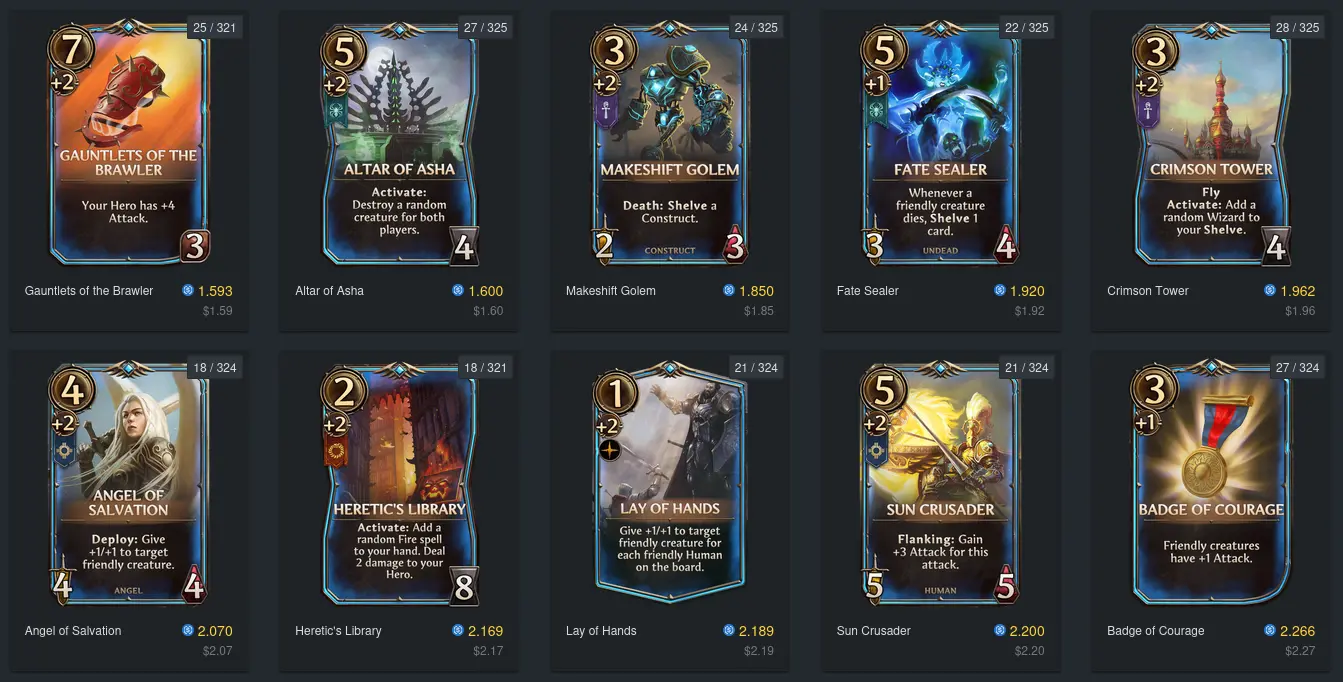 Торговая площадка, на которой игроки выставляют на продажу карты из игры за реальные деньги в виде NFT