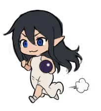 Очень довольная Чиби-Лана бежит куда-то.