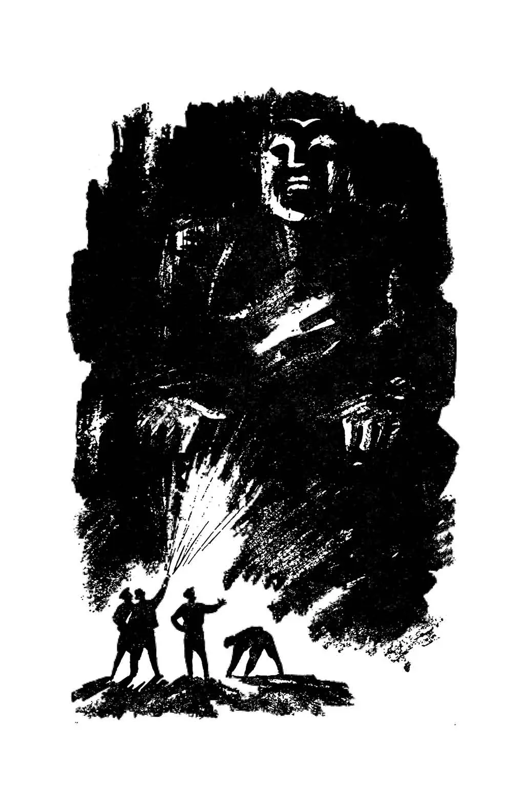 Советские художники дадут форы любому Лавкрафту (иллюстрации Н. Кострова к "Тайне Гремящей расщелины" и А. Карпова к "Тихоокеанскому кратеру" из разных изданий).