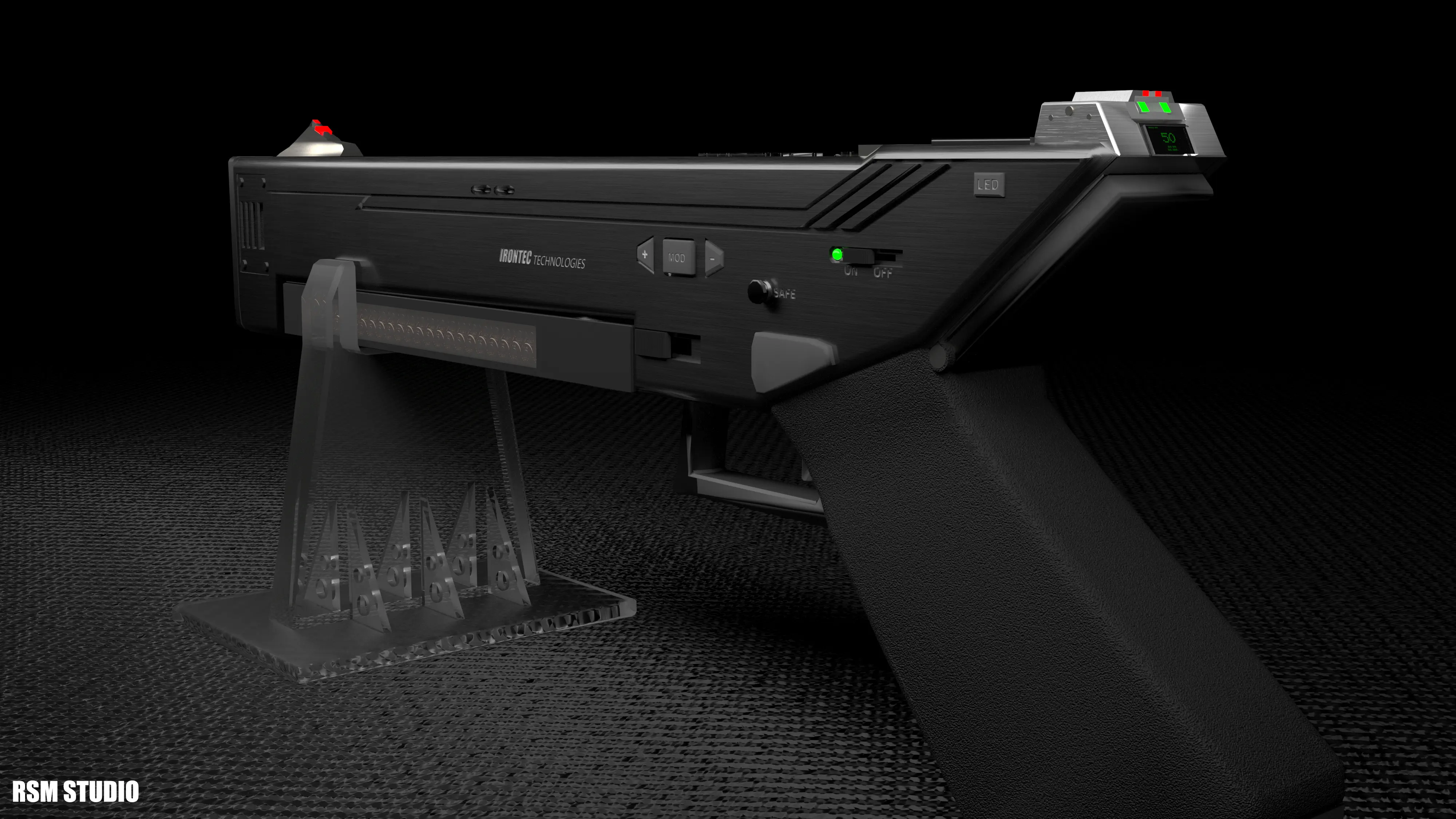 Вид с левой стороны.  Обратите внимание на разного рода кнопки , их я подсмотрел у всякого рода электронных гаджетов. Большая треугольная кнопка снизу , это кнопка взвода затвора! Для чего всё это усложнение конструкции? А почему бы и нет!))))))))-   (да и к тому же , это удобно, можете не спрашивать откуда я это знаю)