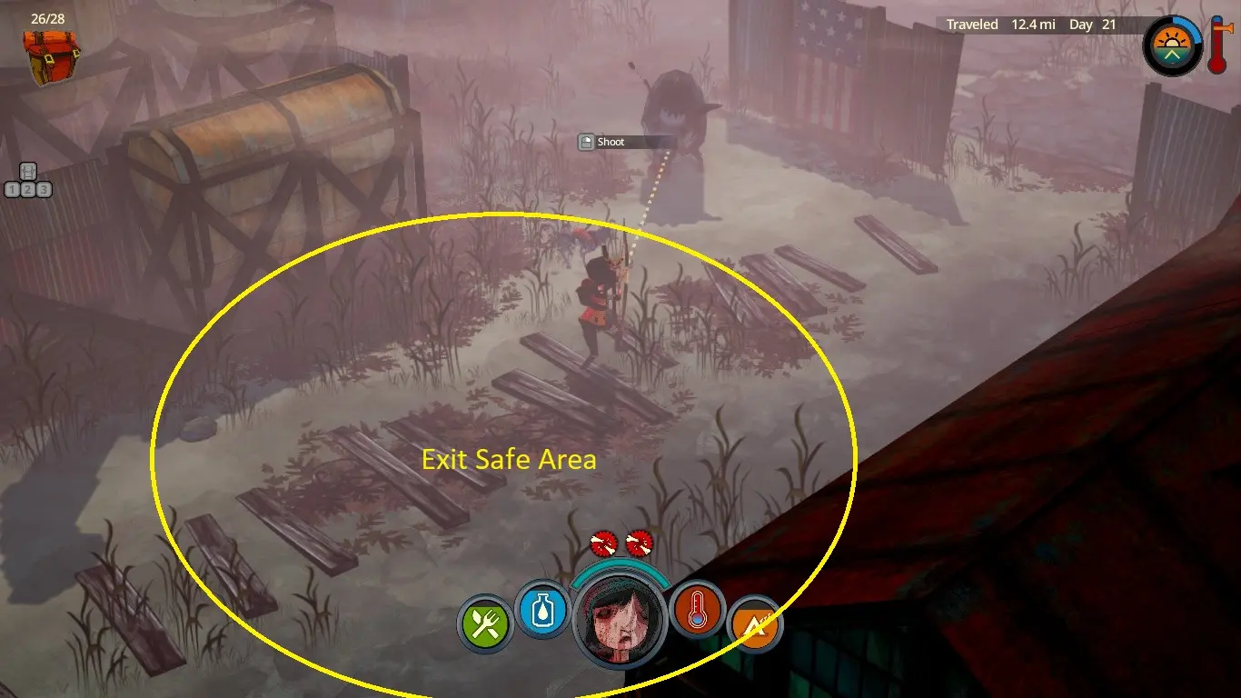 вот тут проиллюстрирована точка выхода к плоту, к которой звери подбежать не могут. как видите, перс спокойно стоит перед тупящим кабаном и расстреливает его из лука до победного