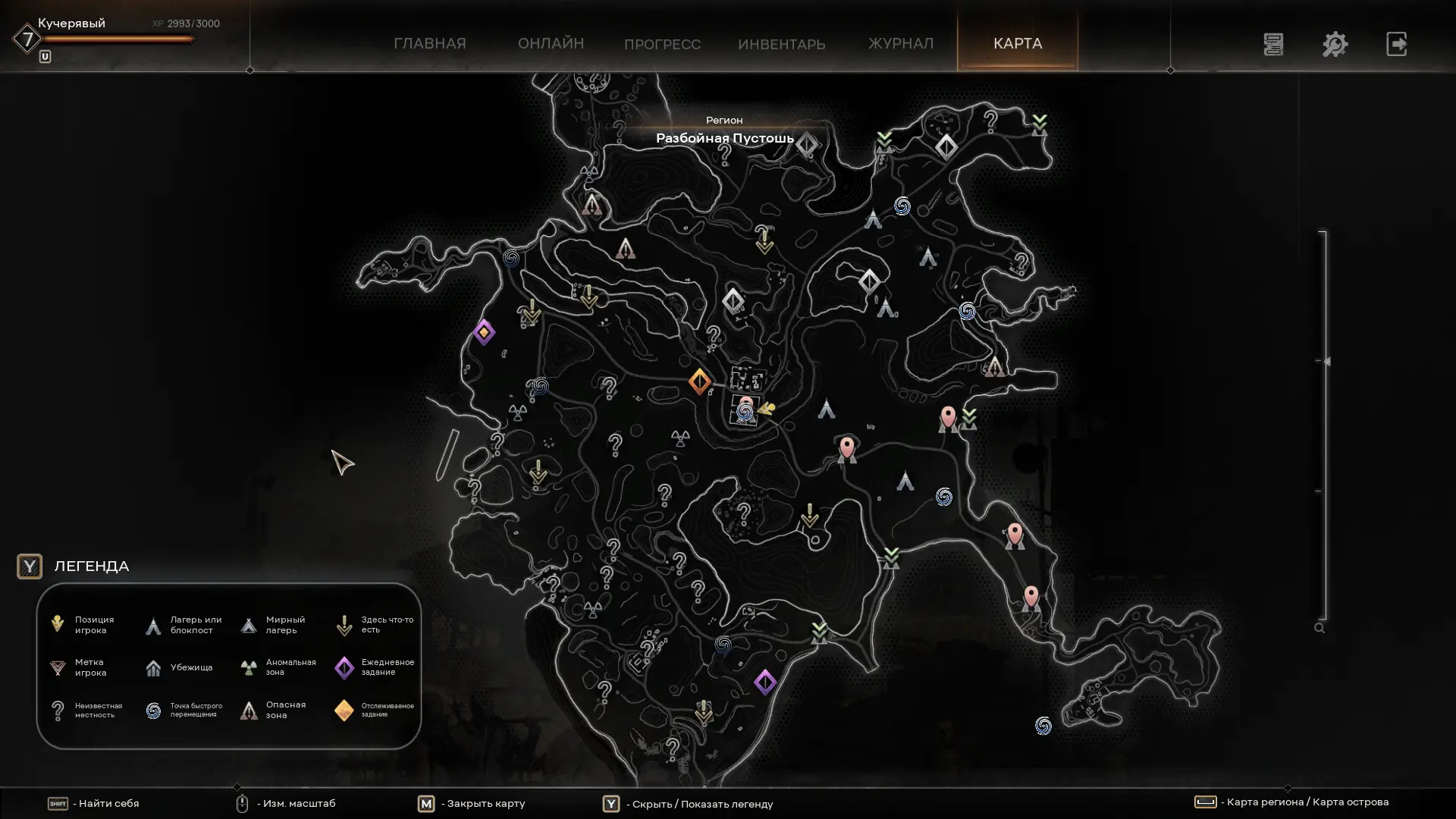 Карта одной из доступных локаций