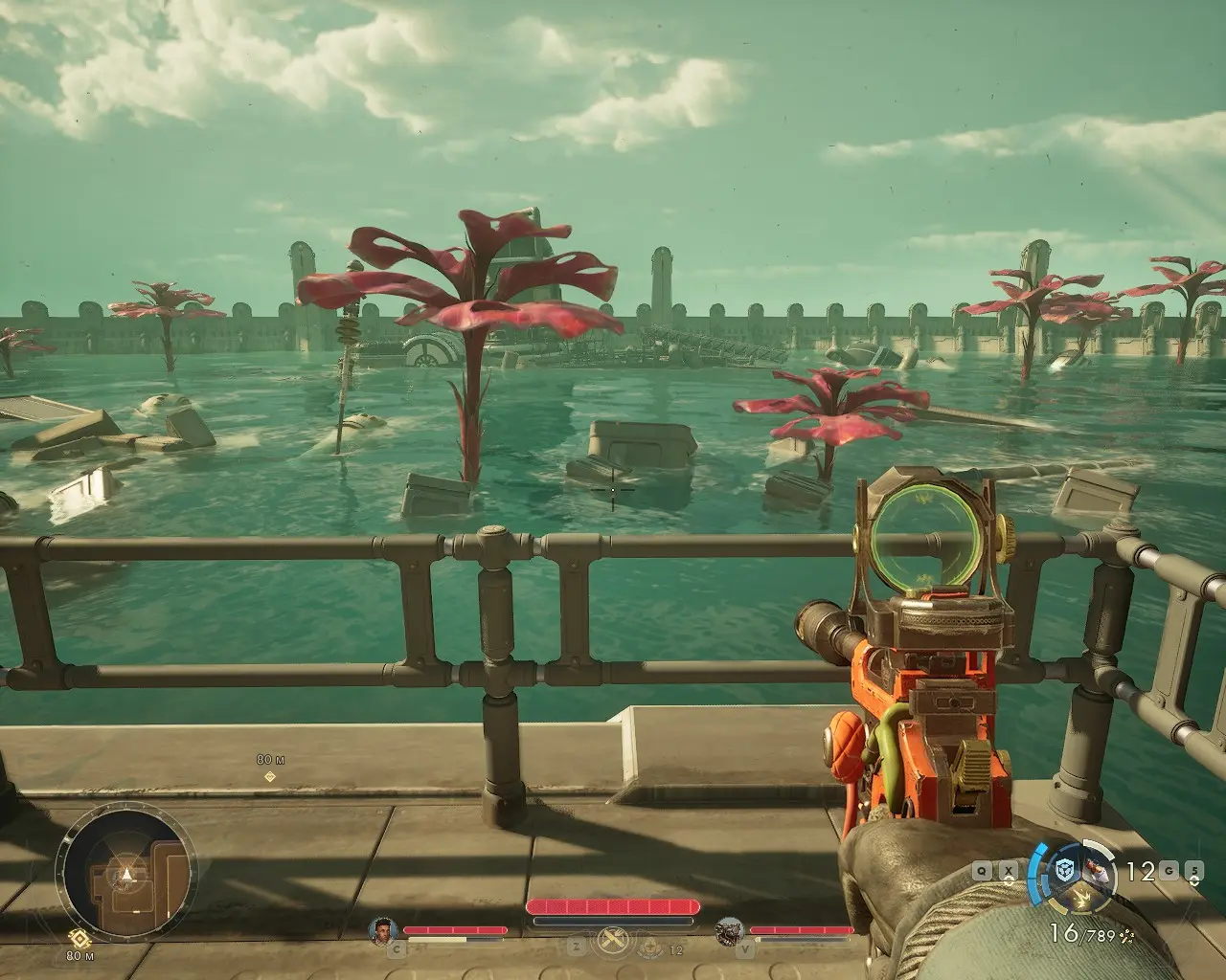 Океан предательски красив.Однако ГГ в тяжелых доспеха не умеет плавать и сразу идет на дно. Впрочем у такого ограничения есть серьезное геймплейное обоснование.