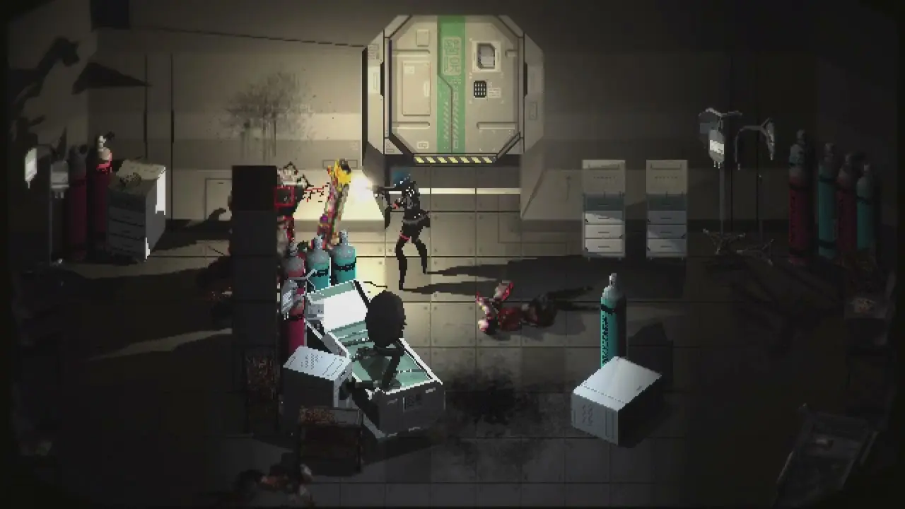 при выстрелах вспышка корректно высвечивает комнату, беря во внимание её геометрию, перса и врагов