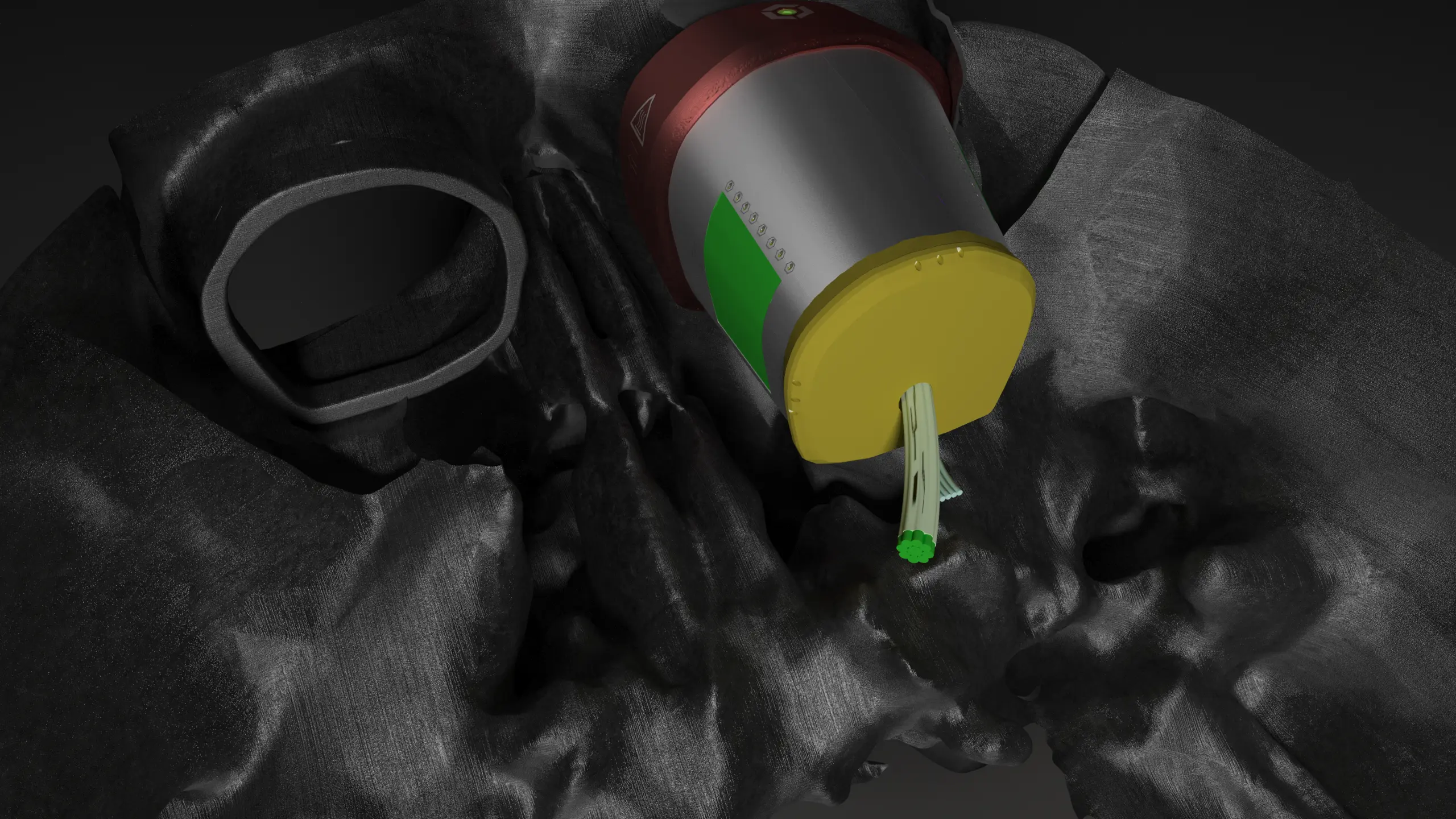 Изначально я хотел сделать текстуру черепа более "Хромированной" . Но потом решил сделать более тёмный цвет , так как хром смотрелся не очень , да сходства с башкой терминатора я не хотел делать :D Так что добавил тёмное защитное покрытие