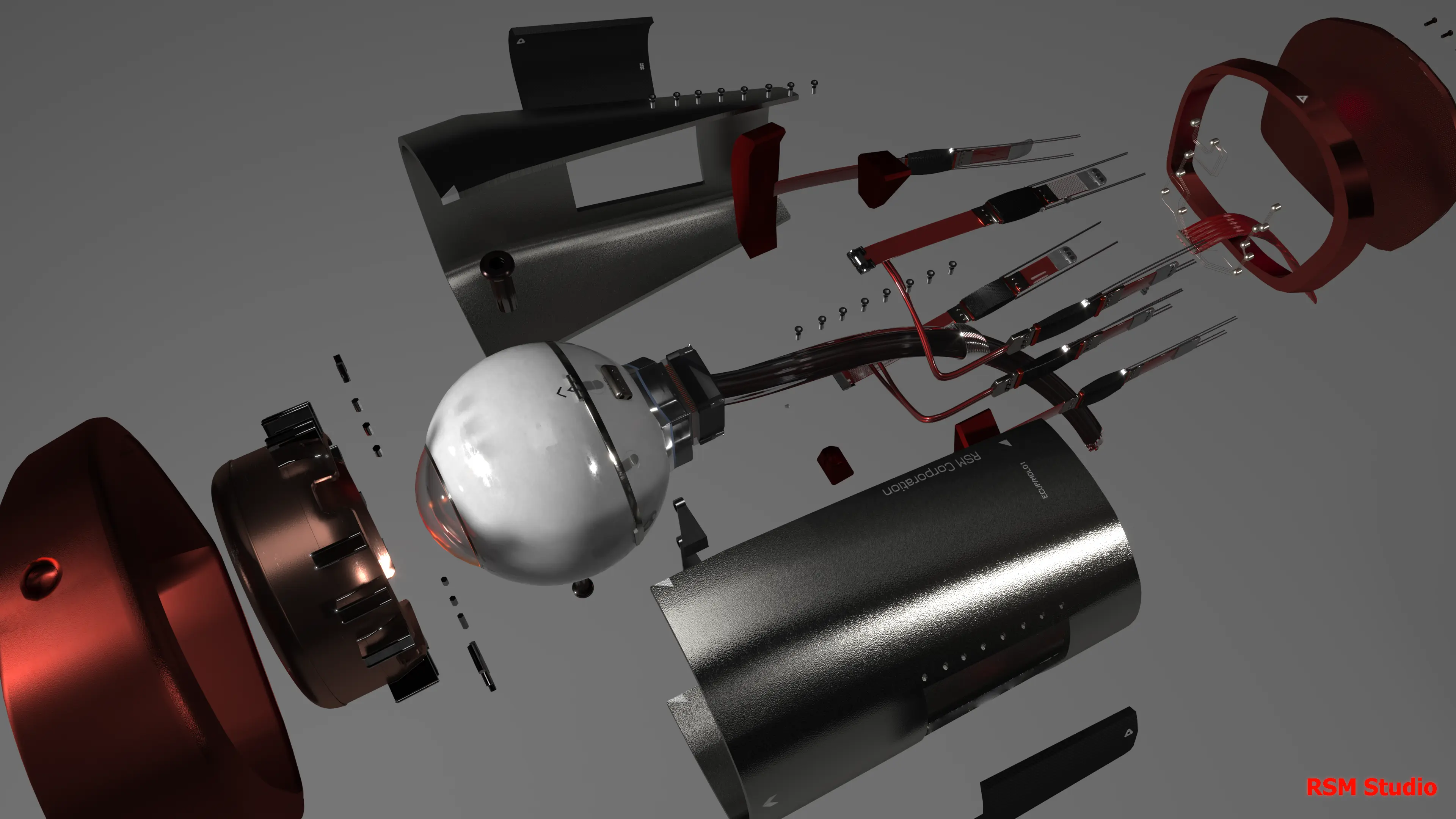 Вся система разобрана на составные части