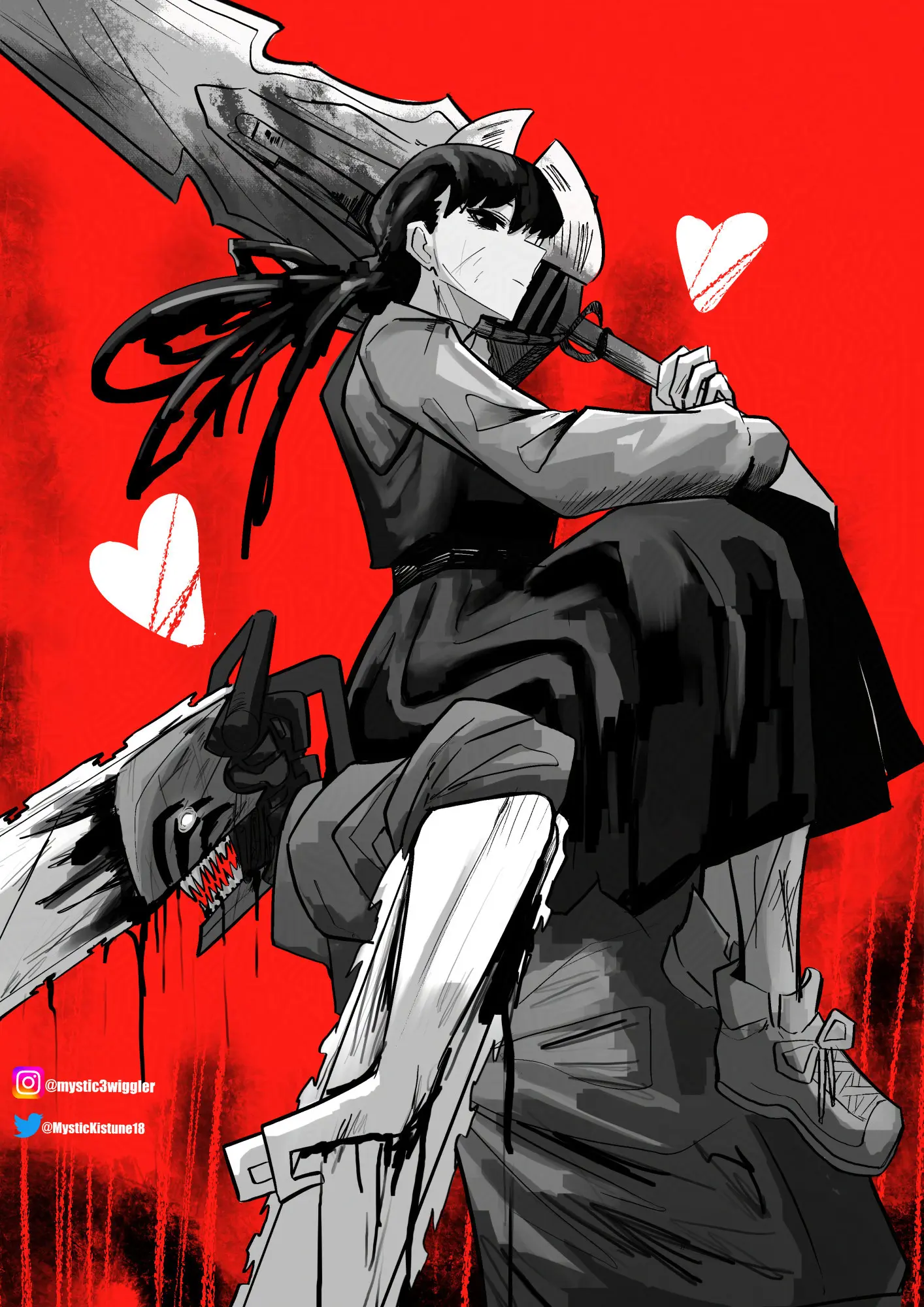 Source: @mystickeiji24.bsky.social Asa Mitaka &amp; Denji - Chainsaw Man