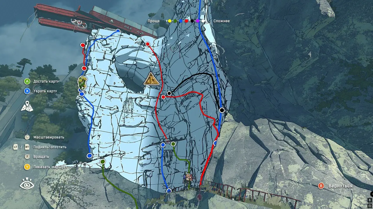 А саму эту карту я обнаружил в предсмертной записке у скелета. Их мы будем часто наблюдать при восхождении - я нашёл уже их три.