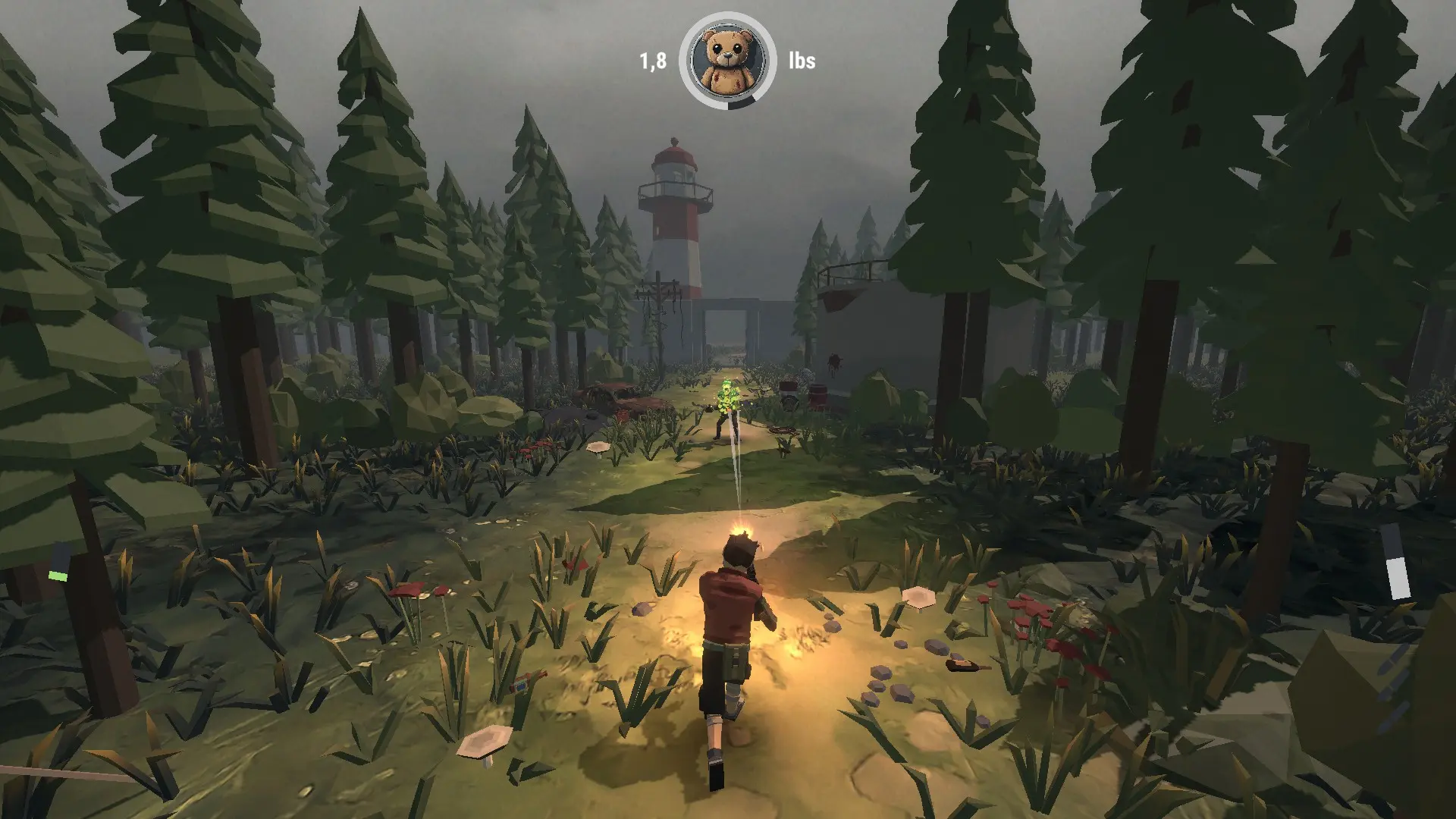 Дабы пространство по краям экрана не пропадало просто так, разработчик вынес туда индикаторы хп и патронов в магазине. Да, вот эти две малозаметных пиздюлинки отображают самые важные параметры в игре.