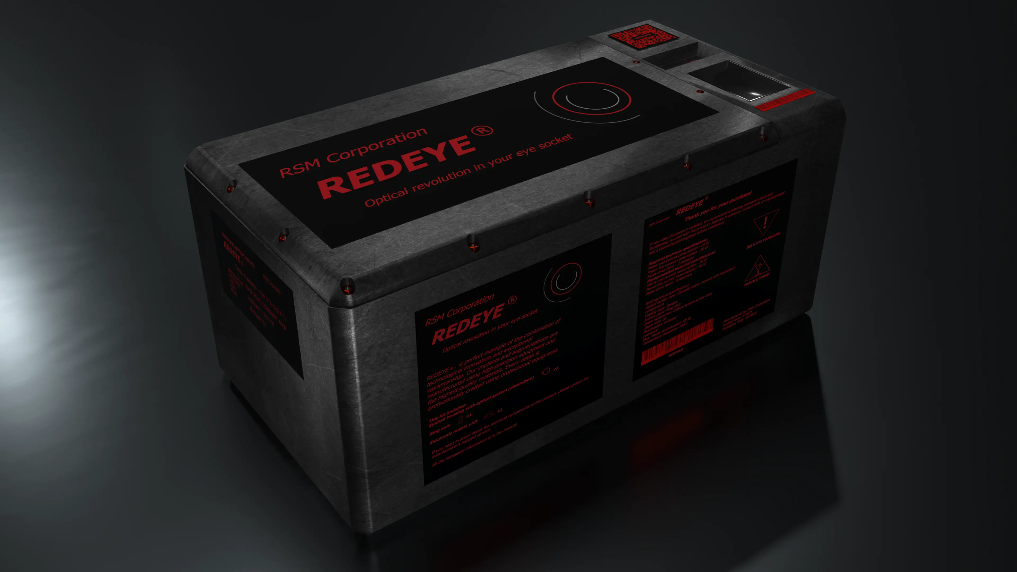 Транспортировочная упаковка-контейнер. Имеет камеру хранения с инертным газом и несколько уровней демпфирования.