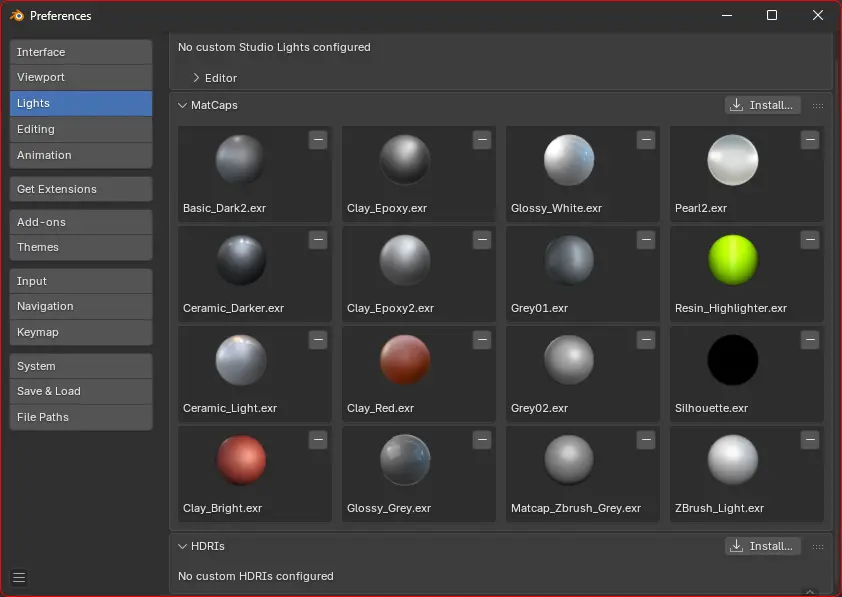 Маткапы успешно установлены, они также отобразятся во Viewport Shading