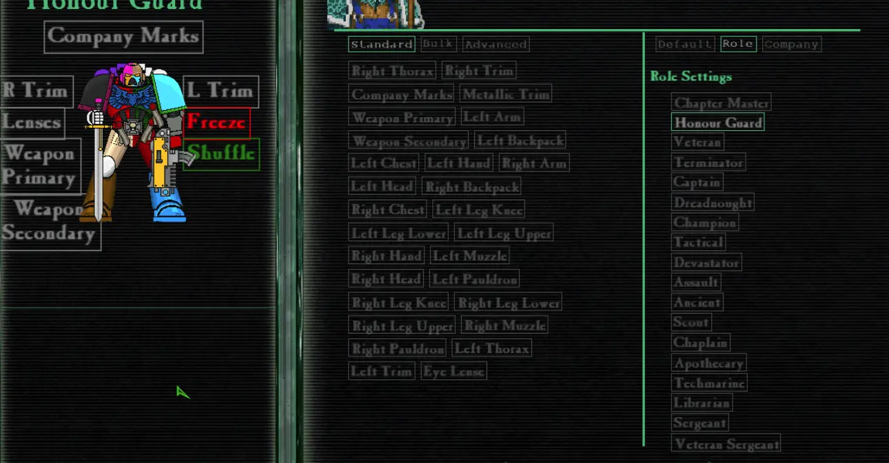 Когда я говорю про обширную кастомизацию я подразумеваю вот это. естественно содержимое рук и дополнительные предметы оборудования тоже есть.