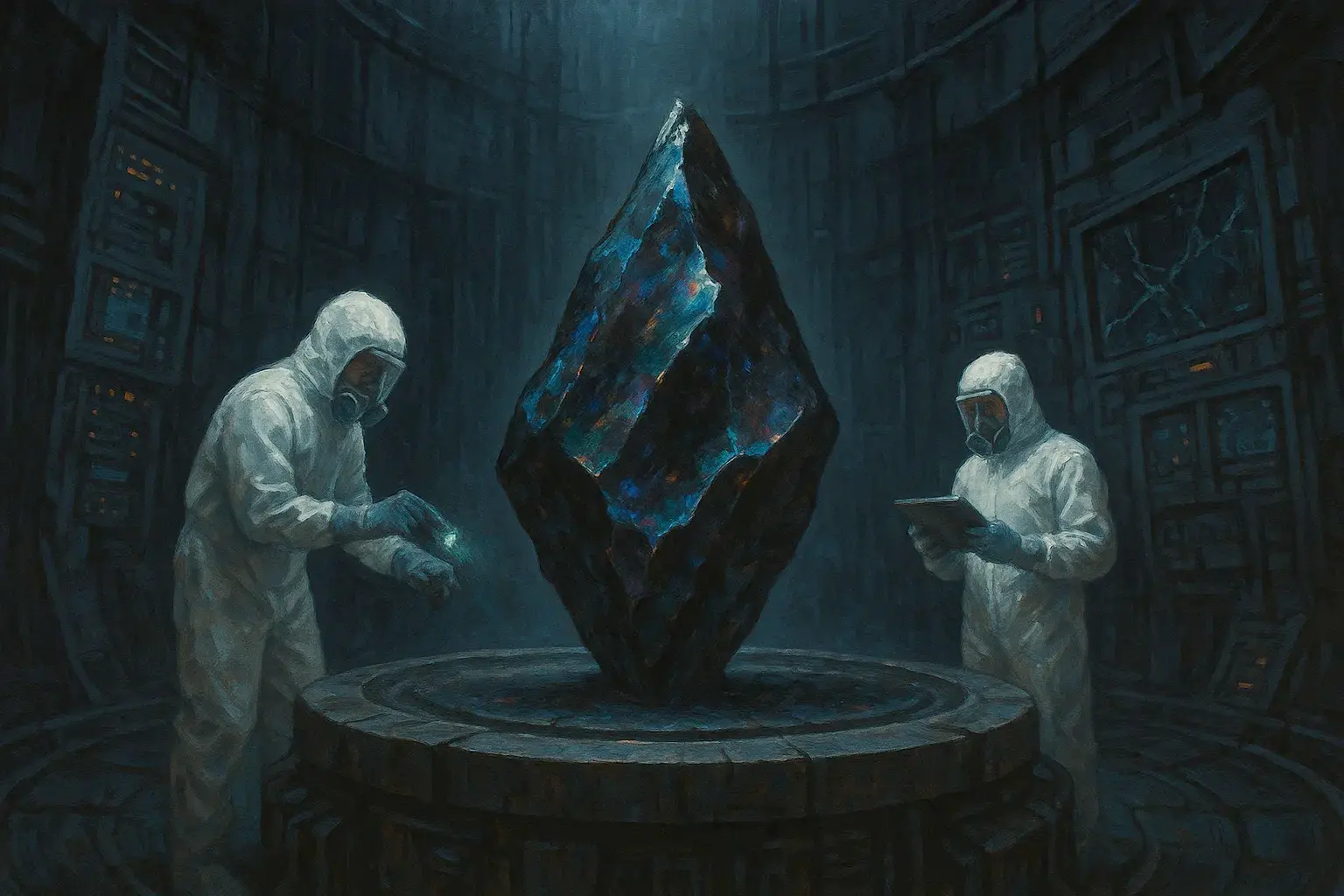 Ученые, изучающие Метеорит. ИИ-генерация