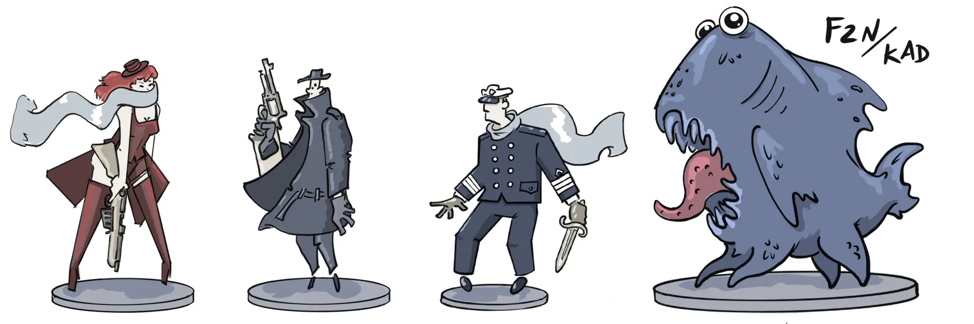 Наброски миниатюр. Первая мировая, индокитай, моряки, путешественники, паропанк и ктулху. Разрабатывать всё это я, конечно, не буду.