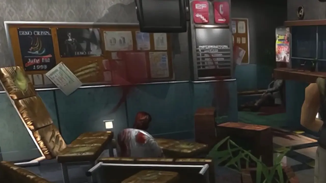 Если уж в игре есть костюм Регины, то почему бы не повесить постер Dino Crisis?