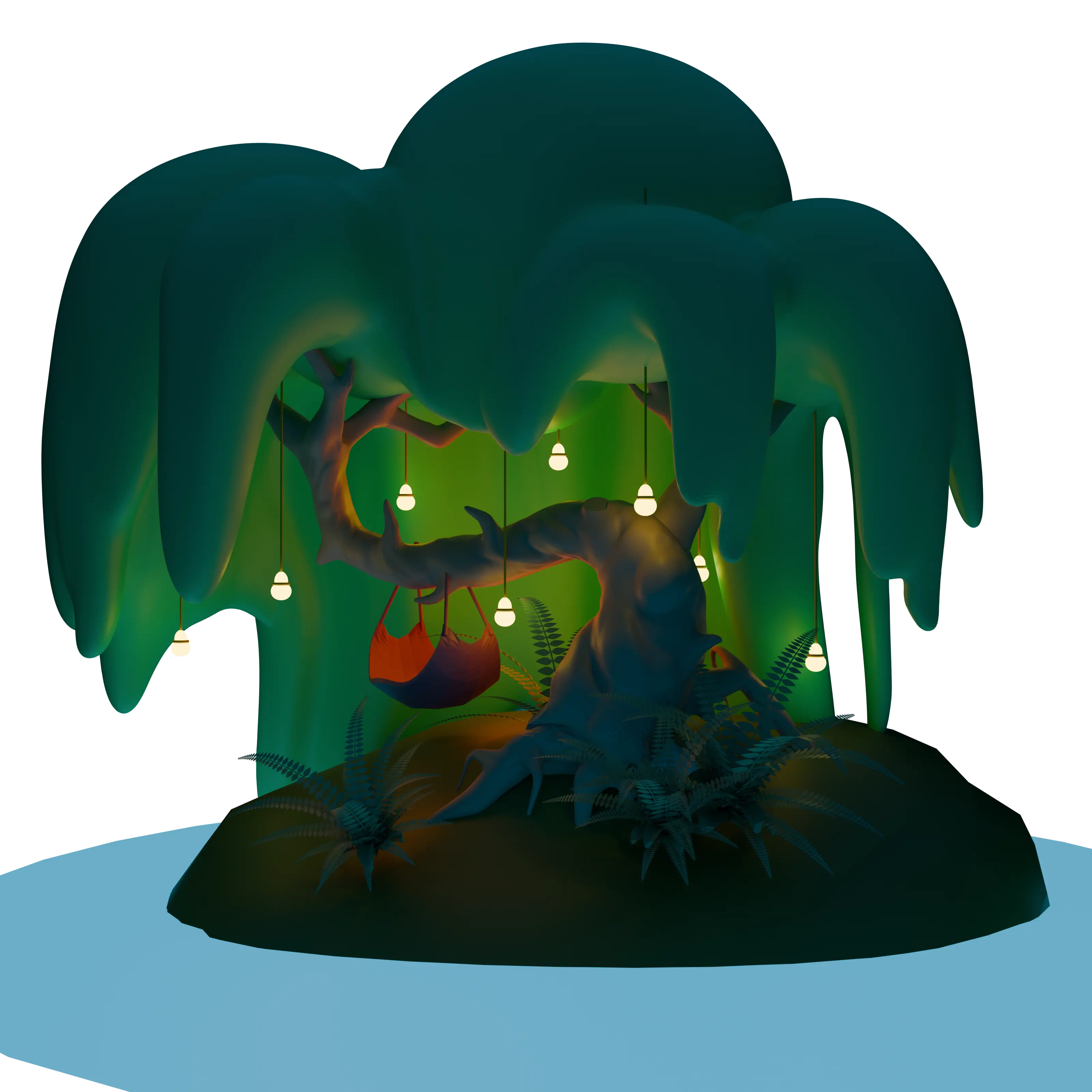 Второй объект – дерево. 3D рендер.