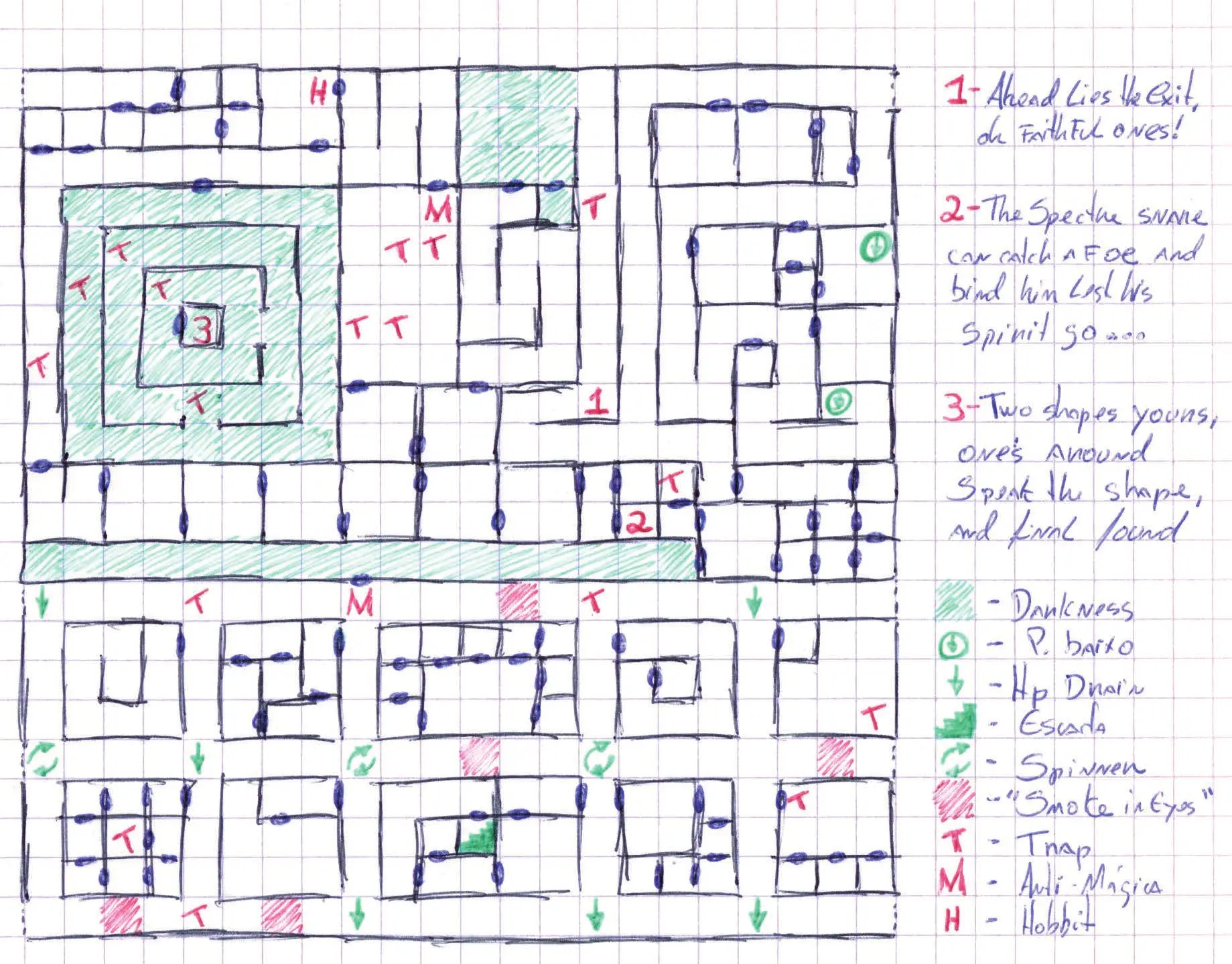 Карта из Bard's Tale, наполненная квадратами с разворотом и тёмными участками. Скажите спасибо, что это не лабиринт с порталами.