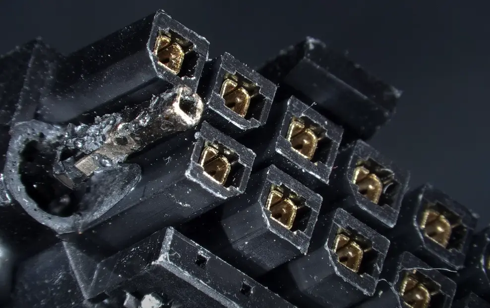 Расплавленная линия коннектора со стороны GPU