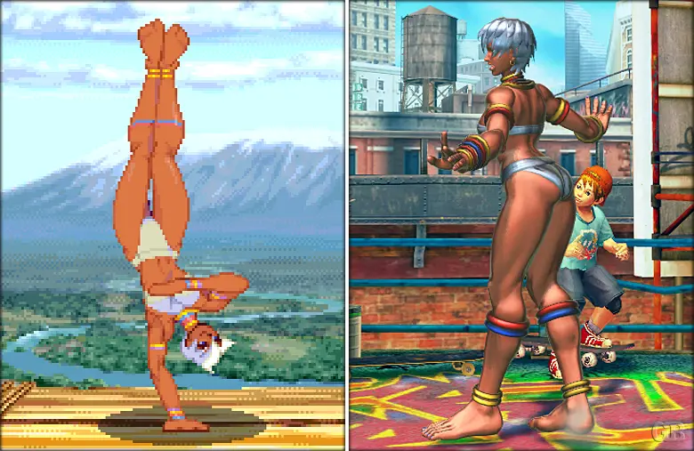 Елена в итерации 3 и 4 части Street Fighter 