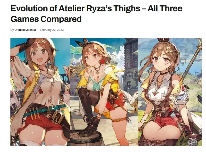 Эволюция бёдер Atelier Ryza. Типичная статья про новых Ательеров